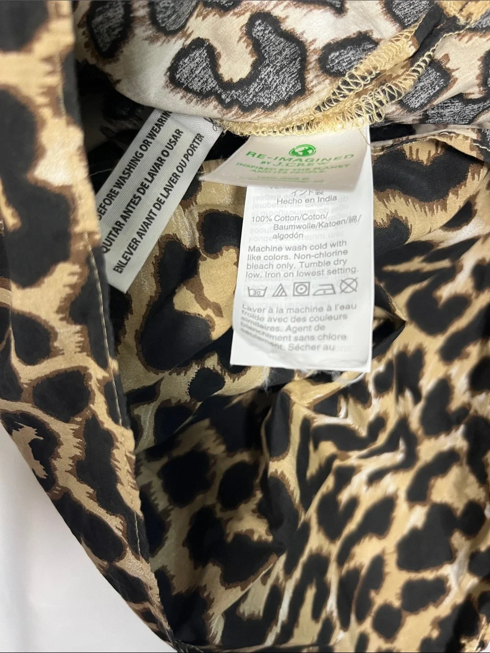 J crew cotton poplin leopard print ruffle long sleeve top size xs
